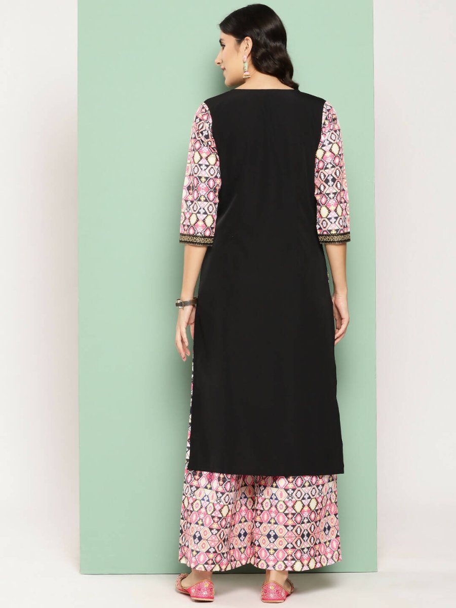 Ahalyaa Women's Traditional wear Kurta Set - Black | Grocsy
