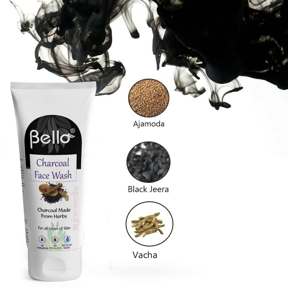 Bello Herbals Charcoal Face Wash | Grocsy