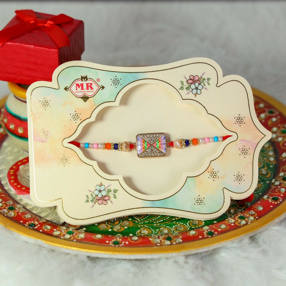 Indianvibez Designer Stone Rakhi | Grocsy