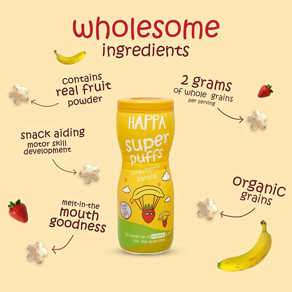 Happa Organic Multigrain Super Puffs Combo Of 4 (8 Months+) | Grocsy