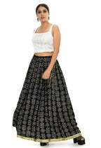 Mominos Fashion Moeza Cotton Black Printed Lehenga (Lancha) | Grocsy