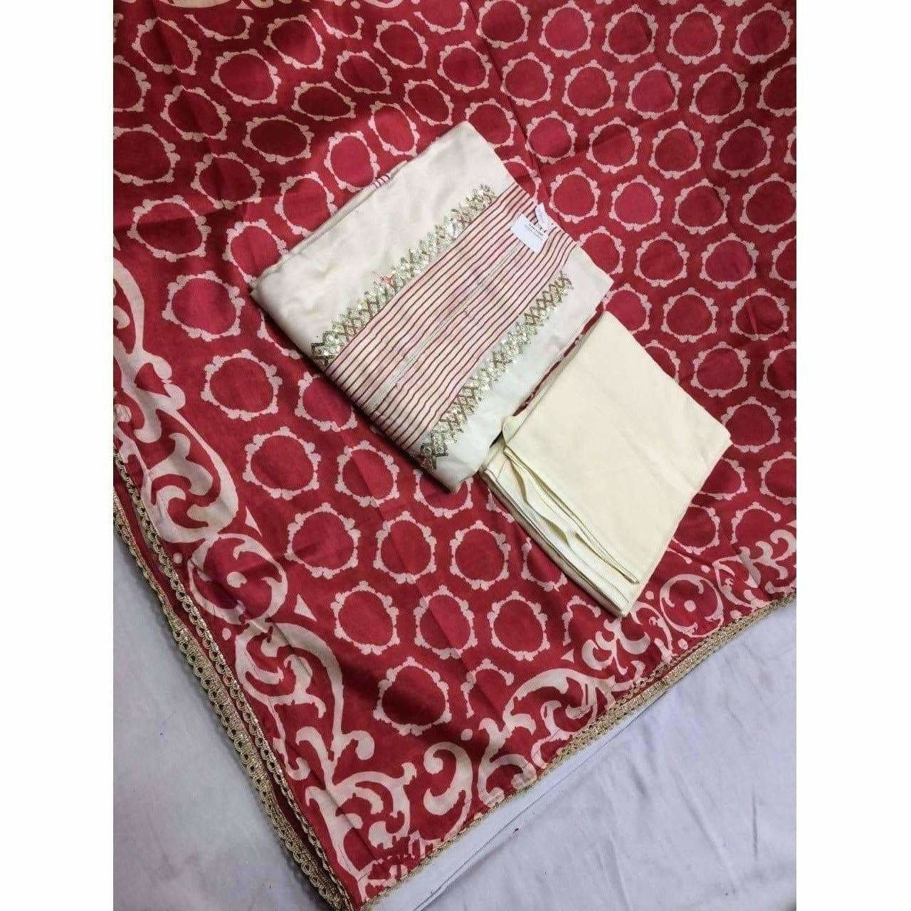 Designer Semi Stitched Dress with Gota Work | Grocsy