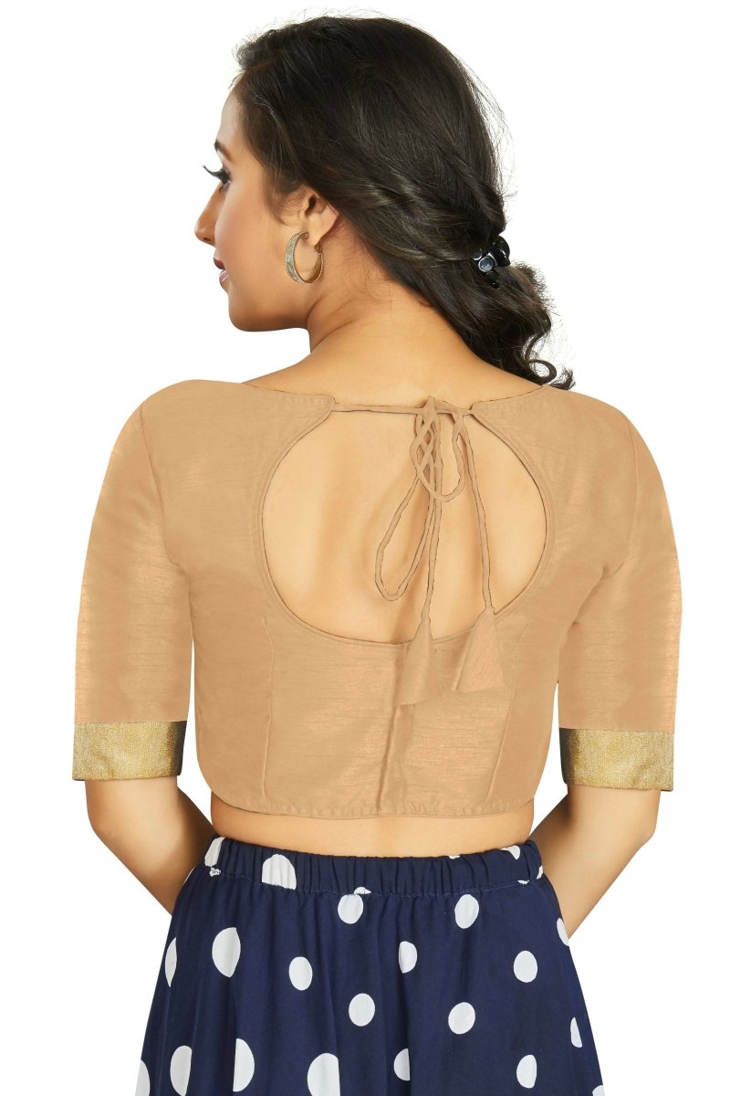 Aastha Fashion Women's Beige Art Silk Designer Traditional Readymade Blouse | Grocsy