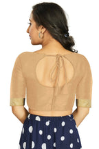 Aastha Fashion Women's Beige Art Silk Designer Traditional Readymade Blouse | Grocsy