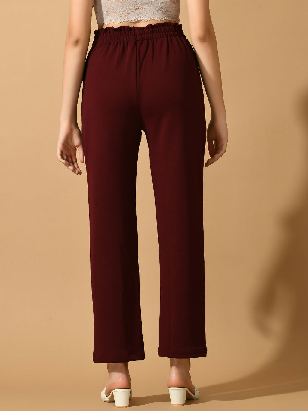 Myshka Women's Violet Straight Fit Party Trouser | Grocsy