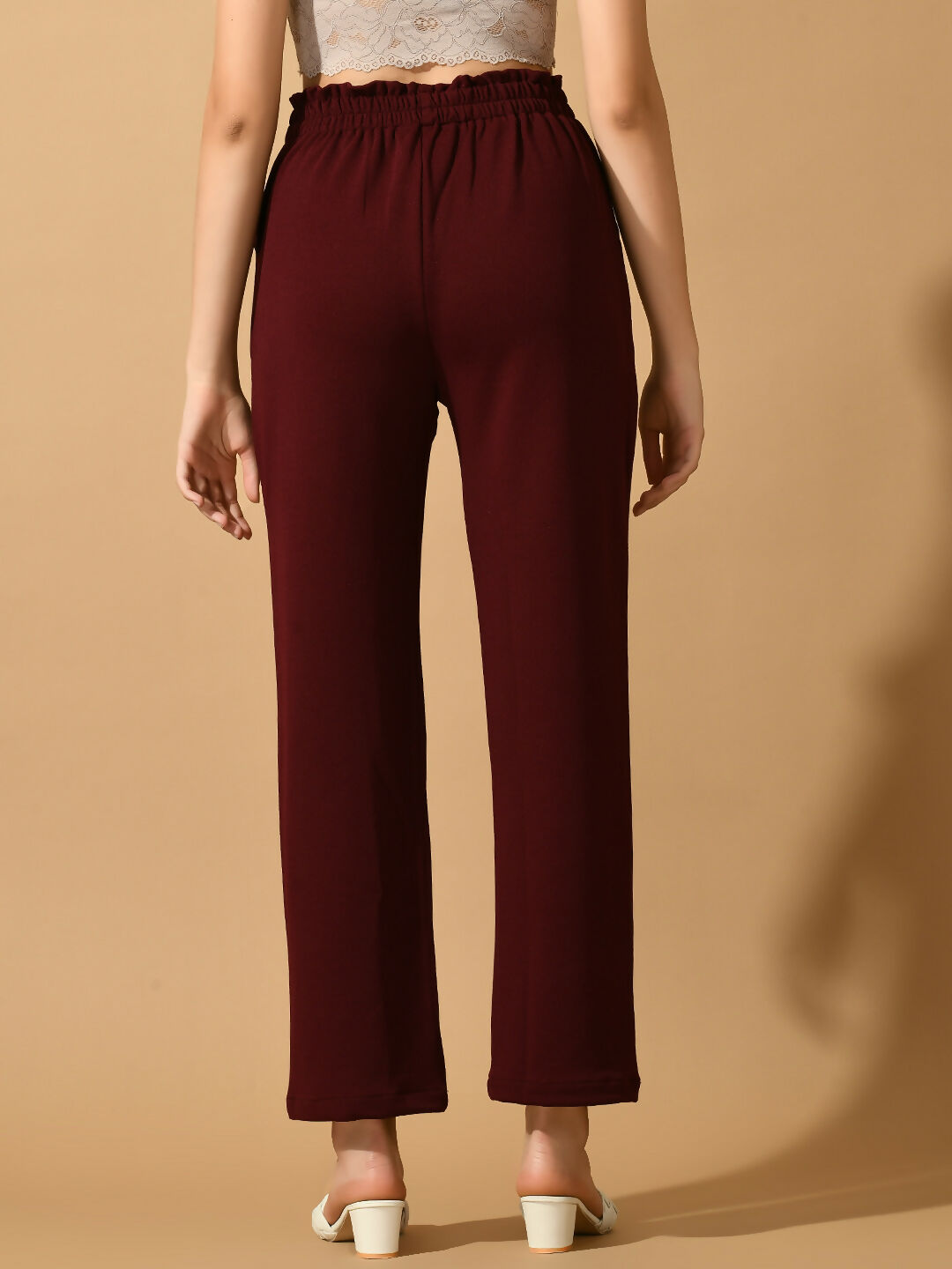 Myshka Women's Violet Straight Fit Party Trouser | Grocsy