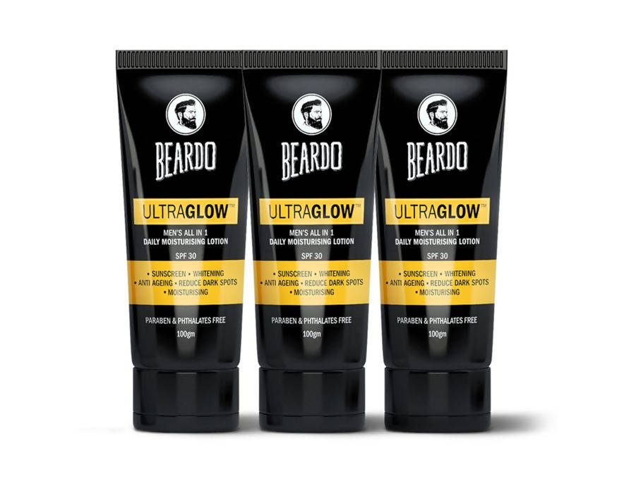 Beardo Ultraglow Men's All in 1 Daily Moisturising Lotion SPF 30 | Grocsy