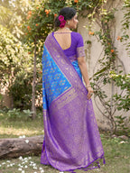Shree Shyam Fashion Sky Blue Soft Silk Saree | Grocsy