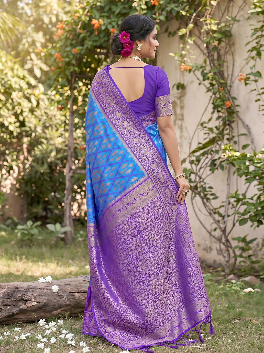 Shree Shyam Fashion Sky Blue Soft Silk Saree | Grocsy