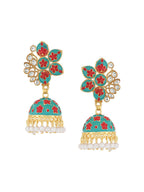 NVR Women Green Dome Shaped Jhumka Earrings | Grocsy