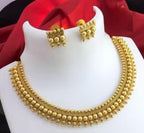 Jewel City Elegant Gold-Tone Beaded Choker Necklace Set for Women – Traditional Ethnic Jewelry with Earrings, Bridal & Party Wear | Grocsy