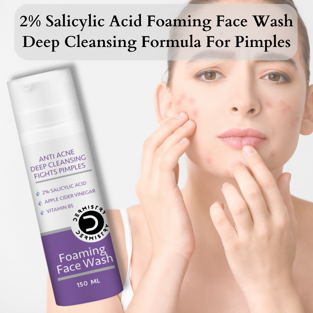 Dermistry 2% Salicylic Acid Anti Acne Oil Control Pimples Remover Foaming Face Wash | Grocsy