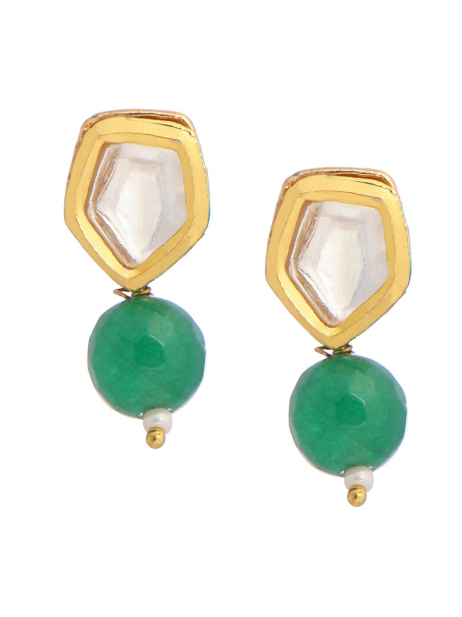 Ruby Raang Green Kundan Studs | Grocsy