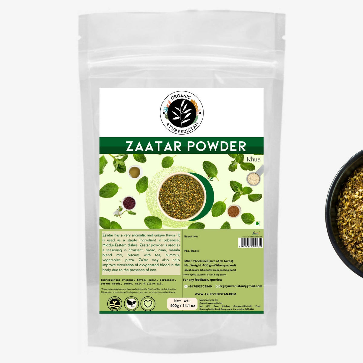 Organic AyurveGrocsyn Zaatar Powder | Grocsy