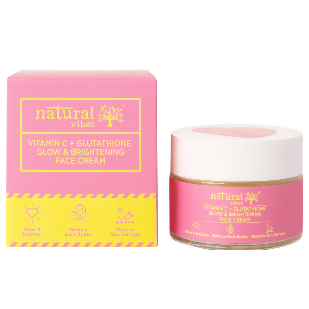 Natural Vibes Vitamin C + Glutathione Glow & Brightening Face Day & Night Cream | Grocsy
