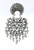 Mominos Fashion Johar Kamal Silver Color Base With Kundan Earrings
