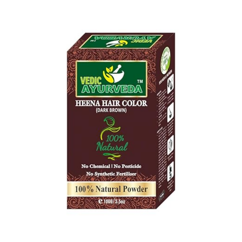 VedicAyurveda Henna Based Hair Colour - dark brown & Chestnut Brown | Grocsy