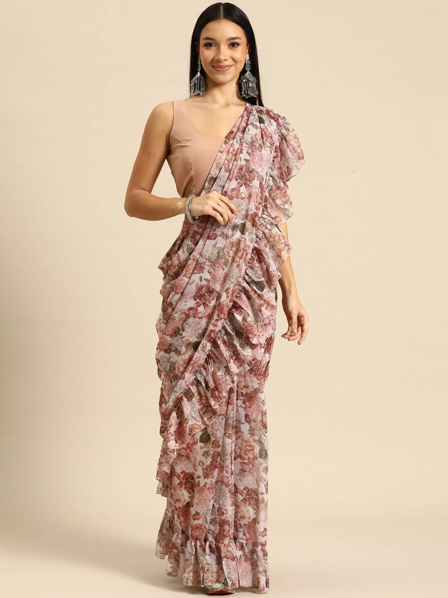 Ahalyaa Women's Traditional Wear Saree - Pink Color | Grocsy