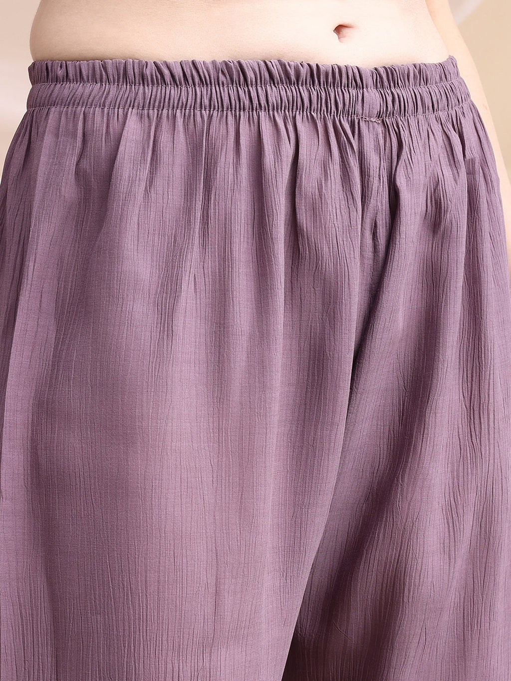Hand Embroidered & Painted Kurta With Pant, Lavender - Hiral Fashion | Grocsy
