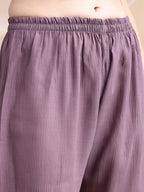 Hand Embroidered & Painted Kurta With Pant, Lavender - Hiral Fashion | Grocsy