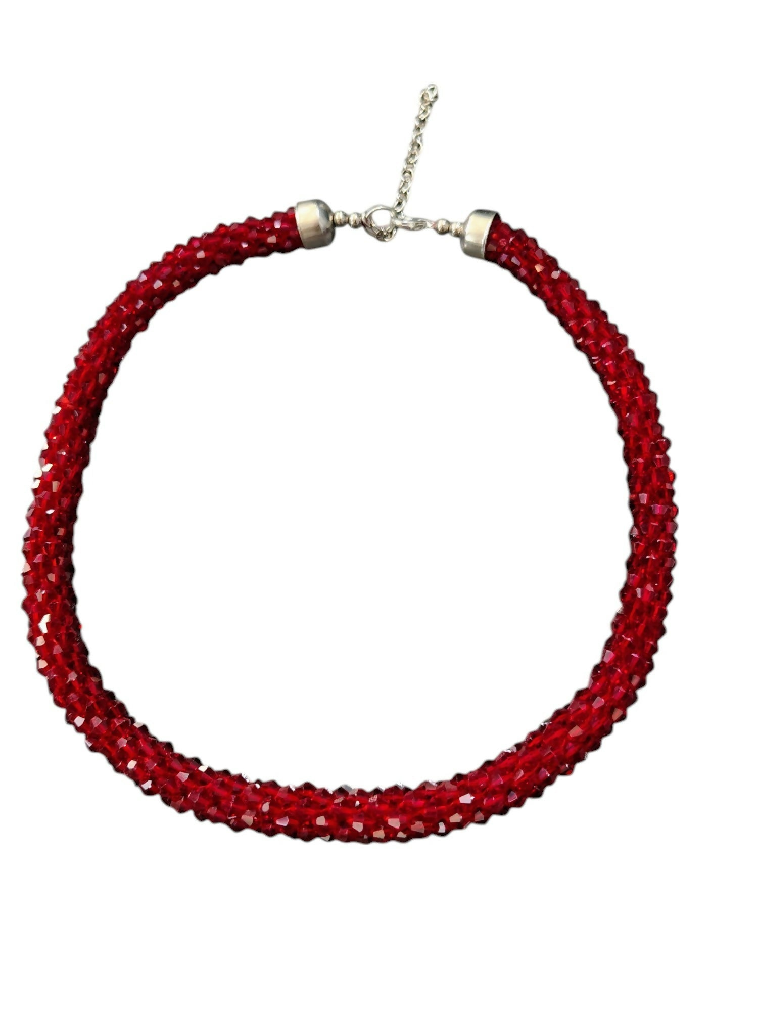 Inhanns Noor-E-Jalwa – Handmade Crystal Bead Necklace -Adjustable - Maroon Only Necklace | Grocsy