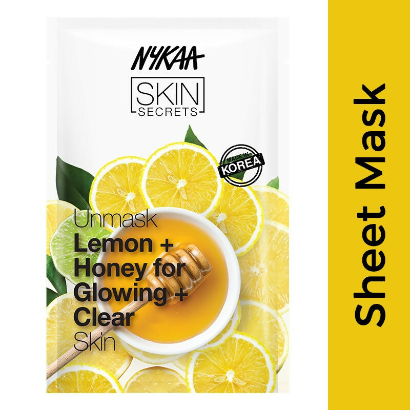 Nykaa Skin Secrets Indian Rituals Lemon + Honey Sheet Mask For Glowing & Clear Skin | Grocsy