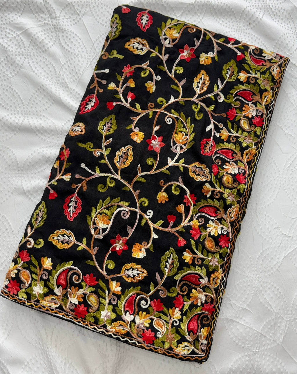 Teeya Creation New Latest Party Wear Lucknowi Soft Silk Saree-Black | Grocsy
