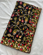 Teeya Creation New Latest Party Wear Lucknowi Soft Silk Saree-Black | Grocsy
