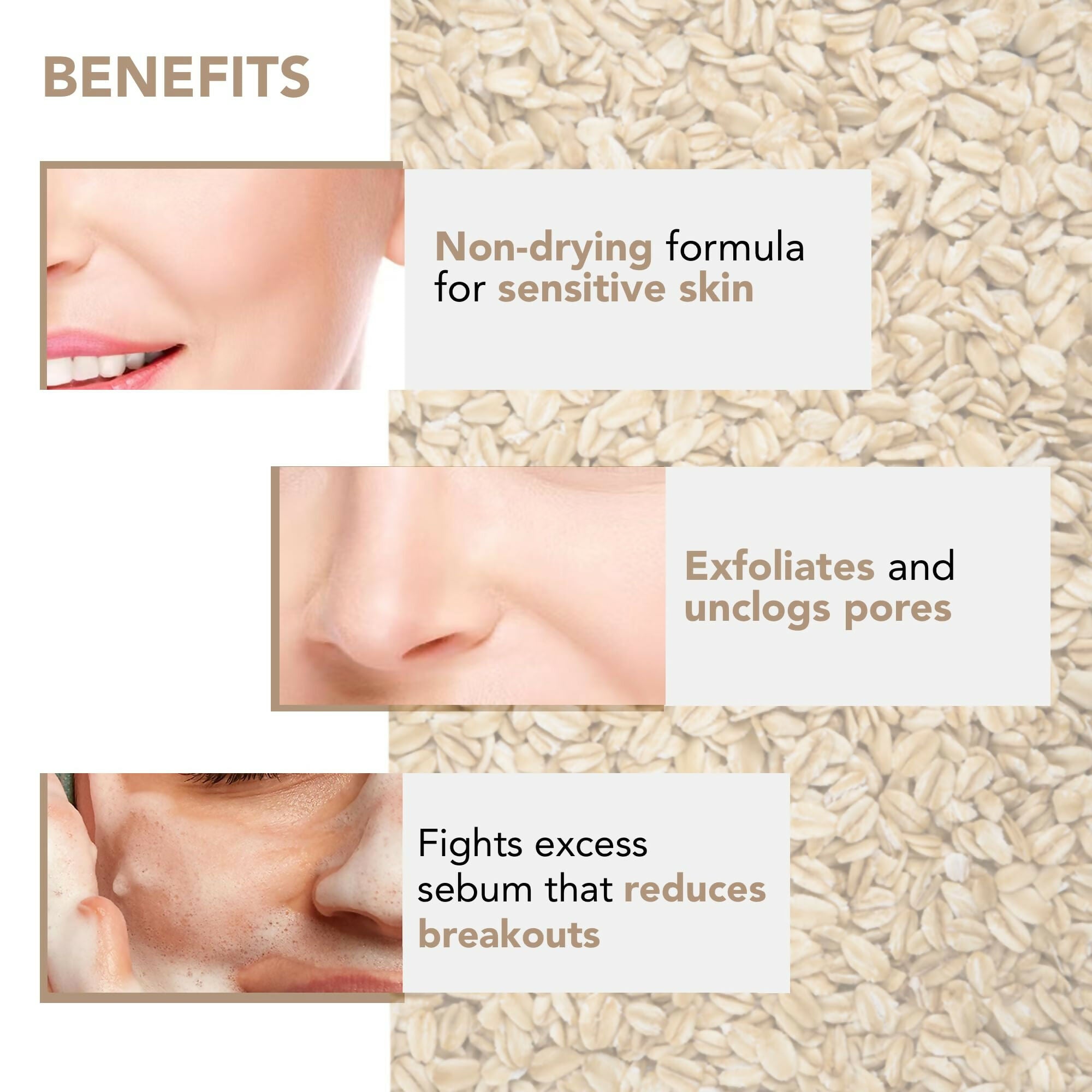 Botanic Hearth Oat & Niacinamide Cleanser Face Wash Enriched with Seabuckthorn Fruit Oil, Willow Bark Extract | Grocsy