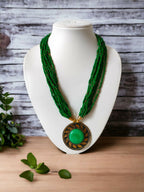 Inhanns Everyday Statement Beaded Pendant Necklace - Green | Grocsy