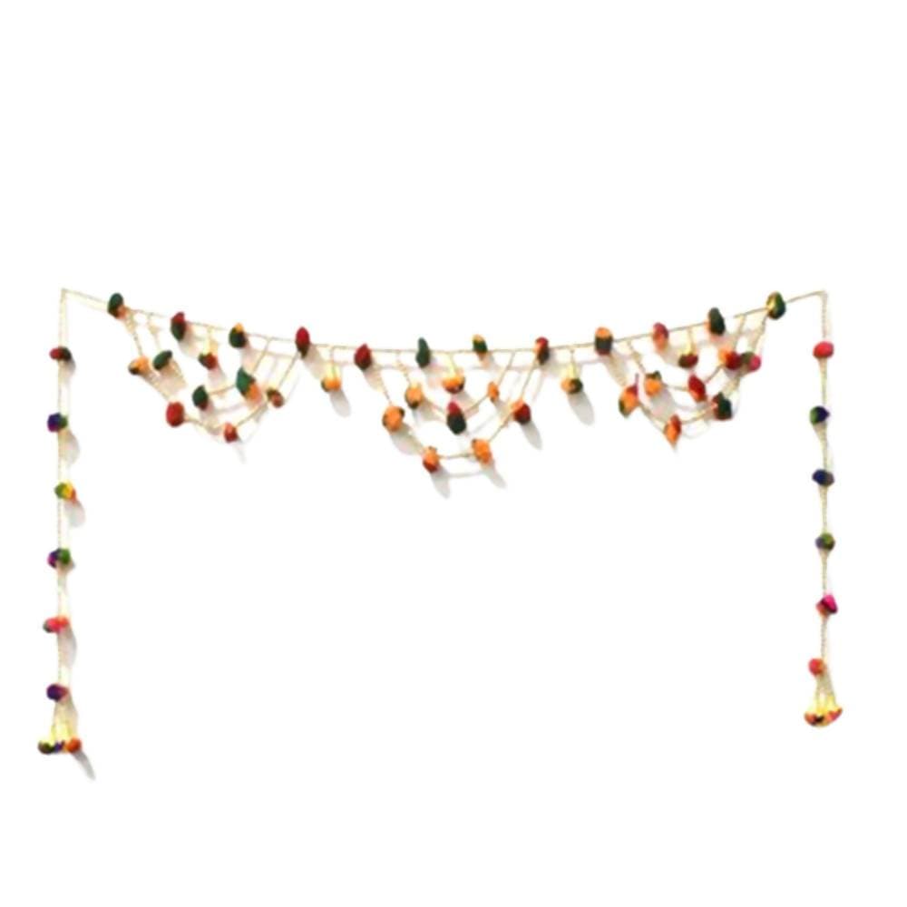 Puja N Pujari Woolen Pom Pom Door Toran For Home Door | Grocsy