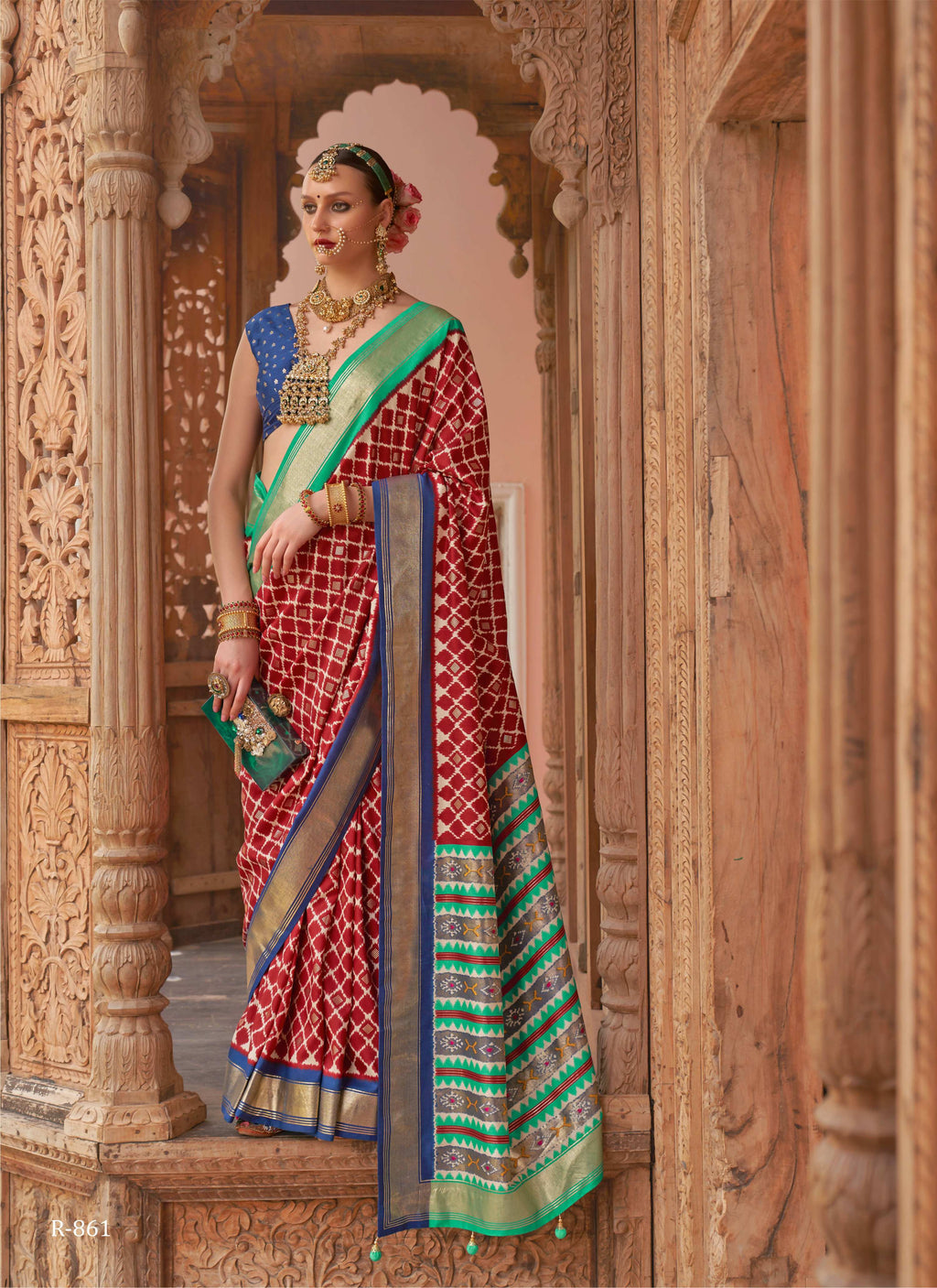 Maroon Silk Geometric Printed Saree With Unstitched Blouse Piece - Aanchal | Grocsy