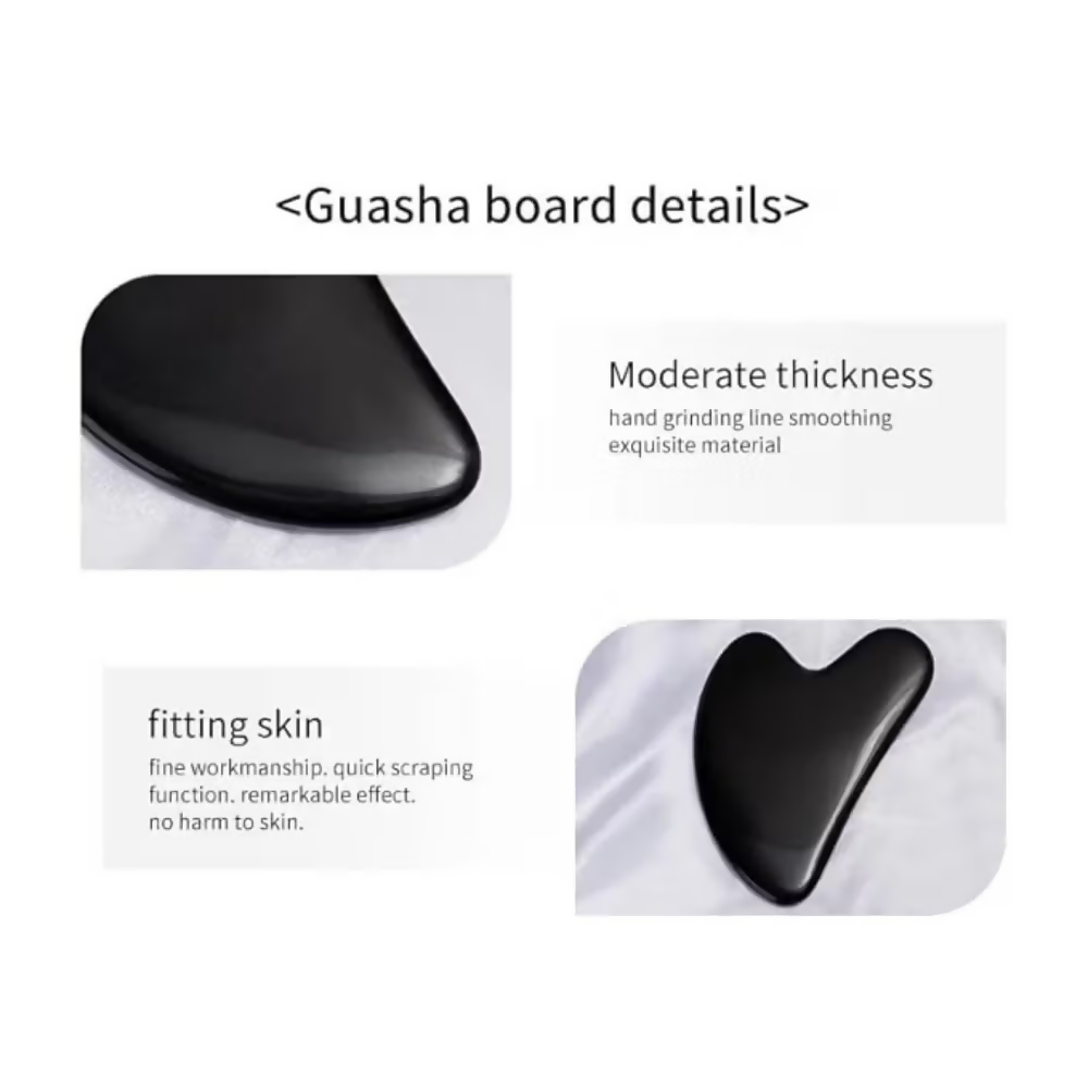 Bronson Professional Black Obsidian Gua Sha Face Massage Tool | Grocsy