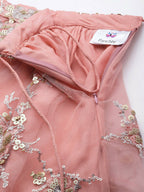 House of Panchhi Pink Net Sequins Embroideried Lehenga | Grocsy