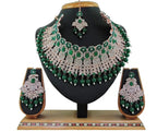 Jewel City Beads Choker Necklace Set with Earrings for Women – Silver-Tone Bridal & Party Wear Jewelry | Grocsy