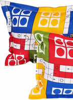 Vamika Printed Cotton White Bedsheet With Multicolor Ludo Design Bedsheet With Pillow Covers (LEOC_LUDO_BLACK) | Grocsy