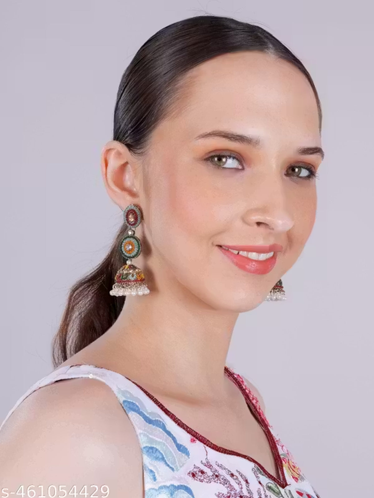 Jewel City Vibrant Multicolor Traditional Jhumka Earrings for Women & Girls | Handcrafted Ethnic Gold-Plated Dangler Jewelry | Grocsy