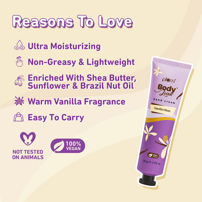 Plum Bodylovin' Vanilla Vibes Hand Cream | Grocsy