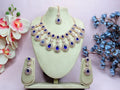 Jewel City Rose Gold-Plated Necklace Set with Earrings & Maang Tikka for Women – Sparkling Bridal Party Jewelry | Grocsy