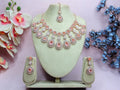 Jewel City Rose Gold-Plated Necklace Set with Earrings & Maang Tikka for Women – Sparkling Bridal Party Jewelry | Grocsy