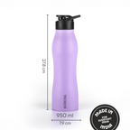 Borosil Hydra Grip Go Stainless Steel Water Bottle - Purple | Grocsy