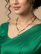 NVR Women Black Gold Plated Mangalsutra | Grocsy