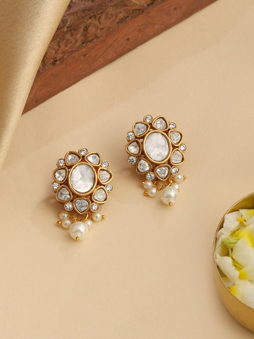 Ruby Raang Ivory Studs Earring | Grocsy