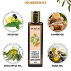Inatur Ginger & Bergamot Invigorating Massage Oil | Grocsy