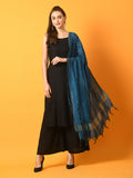 Myshka Women's Black Solid Anarkali Party Kurta Set With Dupatta | Grocsy