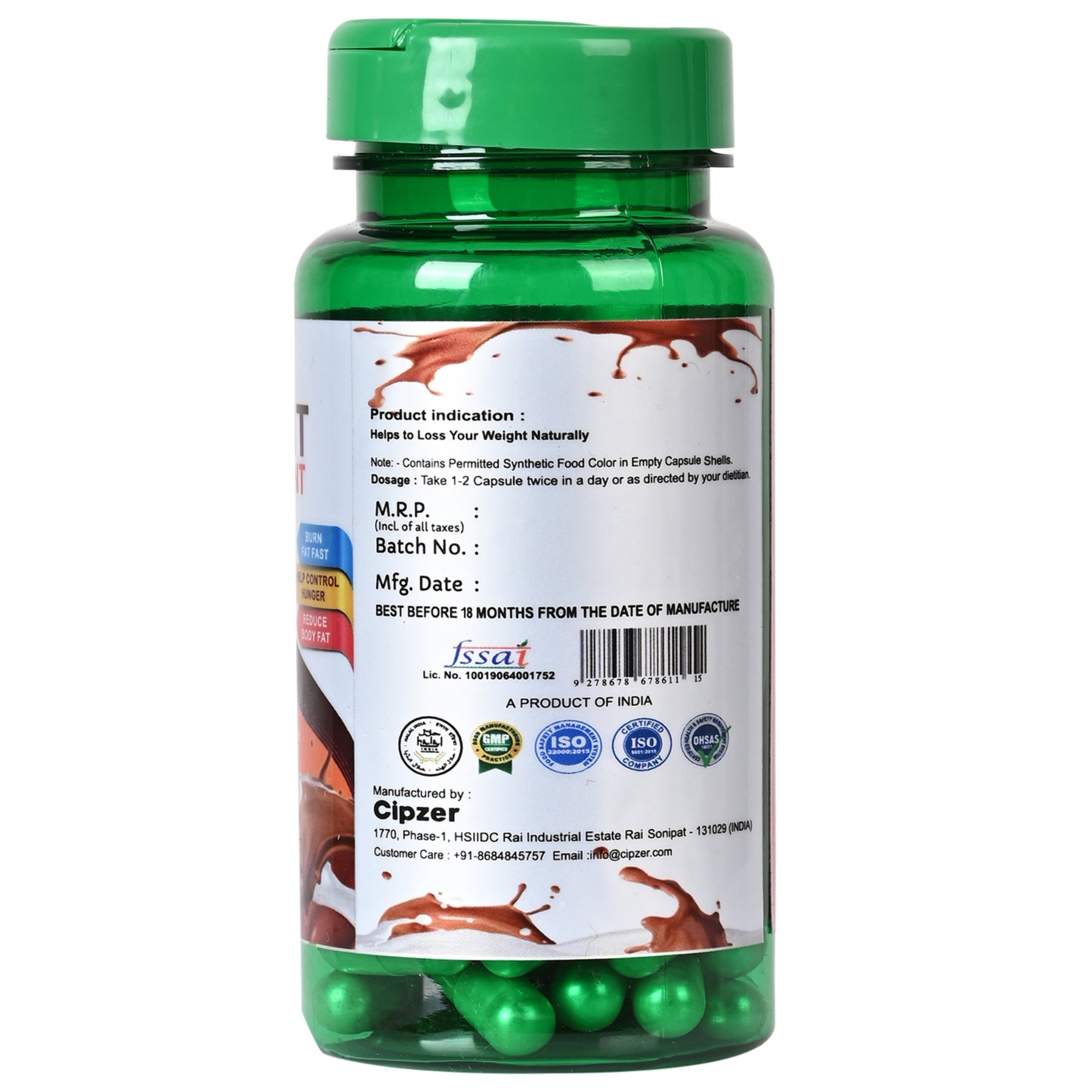 Cipzer Weight Management Shake Capsules | Grocsy