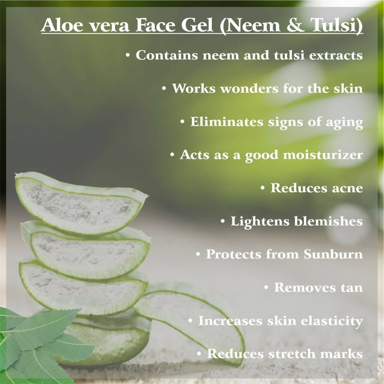 Nutriorg Aloevera Face Gel with Neem & Tulsi | Grocsy