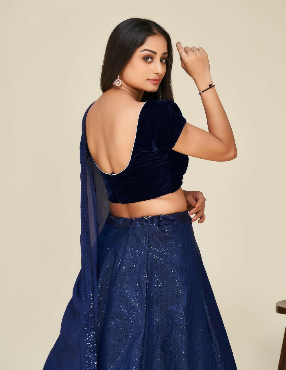 Jyoti Fashion Women's Blue Two Tone Tapeta Silk Sequins Designer Lehenga Choli Set | Grocsy