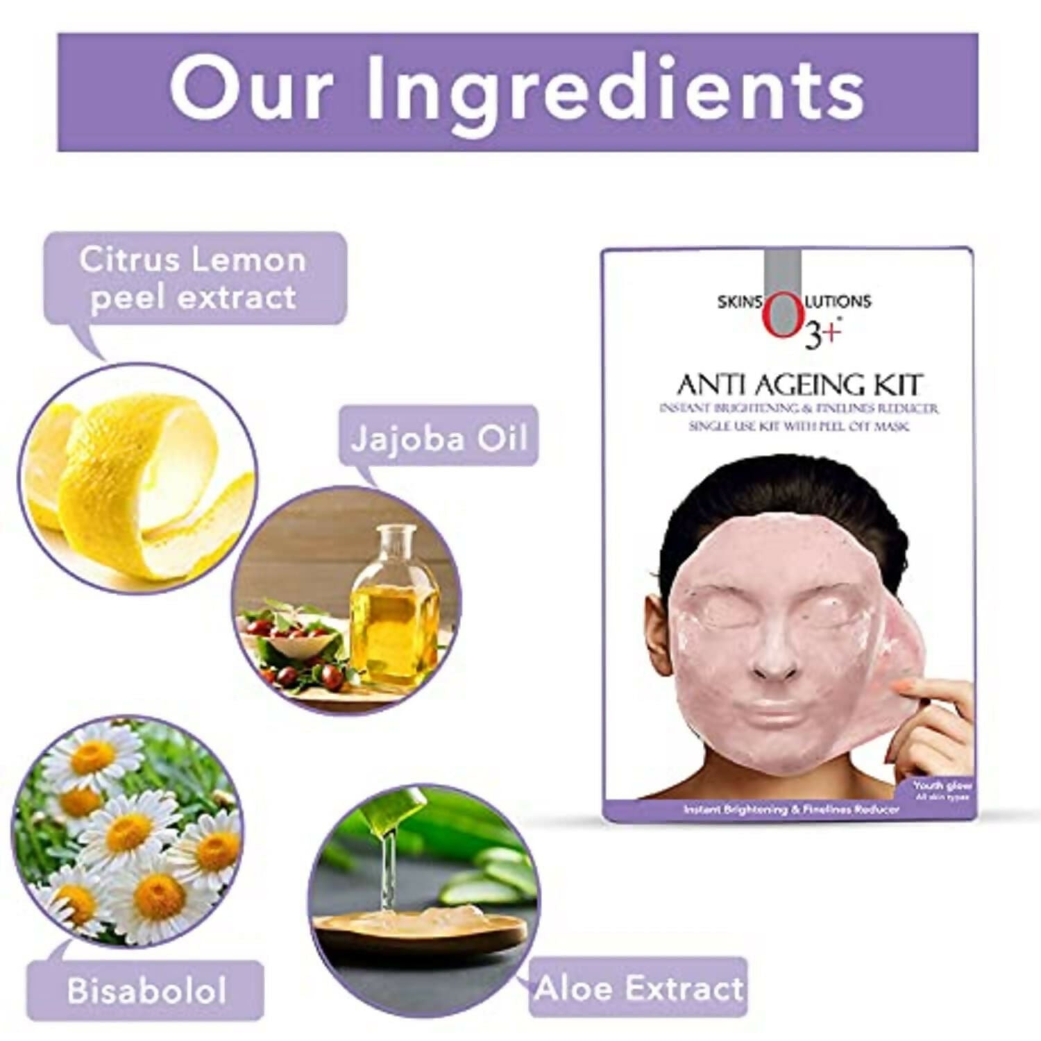 Professional O3+ Anti Ageing Facial Kit Brightening & Finelines Reducer | Grocsy