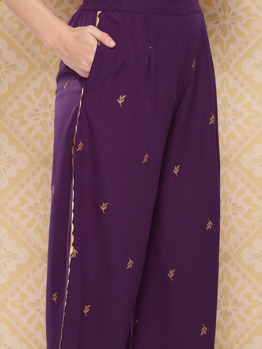 Ahalyaa Women's Traditional Wear Co-ods - Burgundy | Grocsy